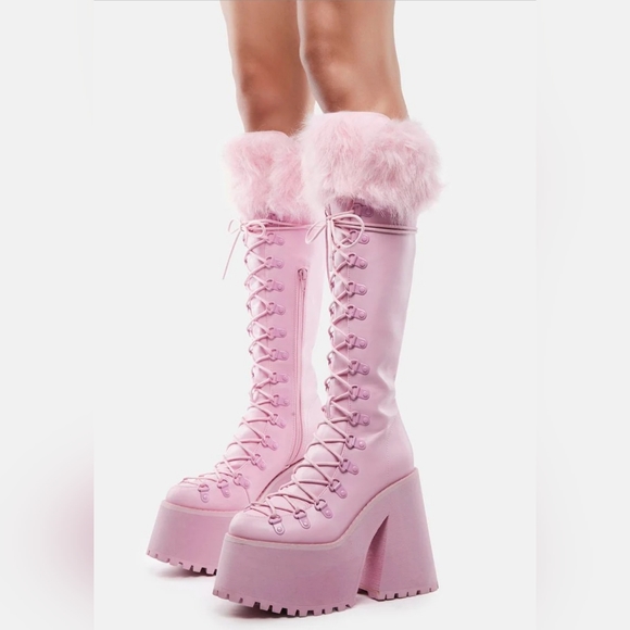 Sugar Thrillz: Dollish Delight Platform Boots- Pink, Size 8, NIB! - Picture 3 of 16